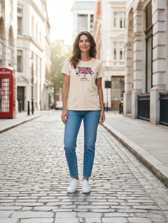 Life Is Good London Calling Union Jack Crusher Tee Cream Graphic Shirt XL NWT - Picture 7 of 12